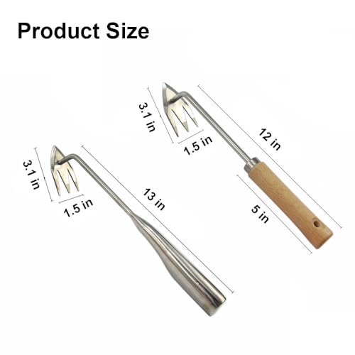 Stainless Steel Manual Weed Puller Tool for Gardening Backyard Farm, 3 Tooth Manganese Steel Weeding Artifact Uprooting