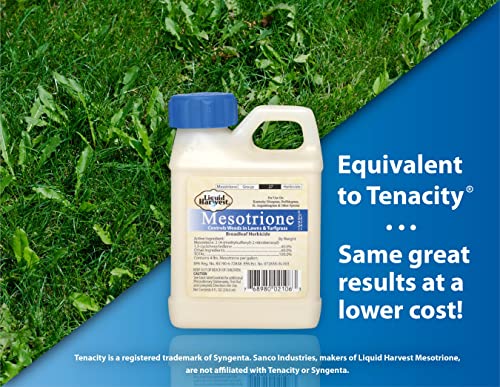 Liquid Harvest Mesotrione Bundle - Powerful Pre and Post-Emergent Weed Killer for Lawn and Turf Grasses - 8 Ounces Mesot