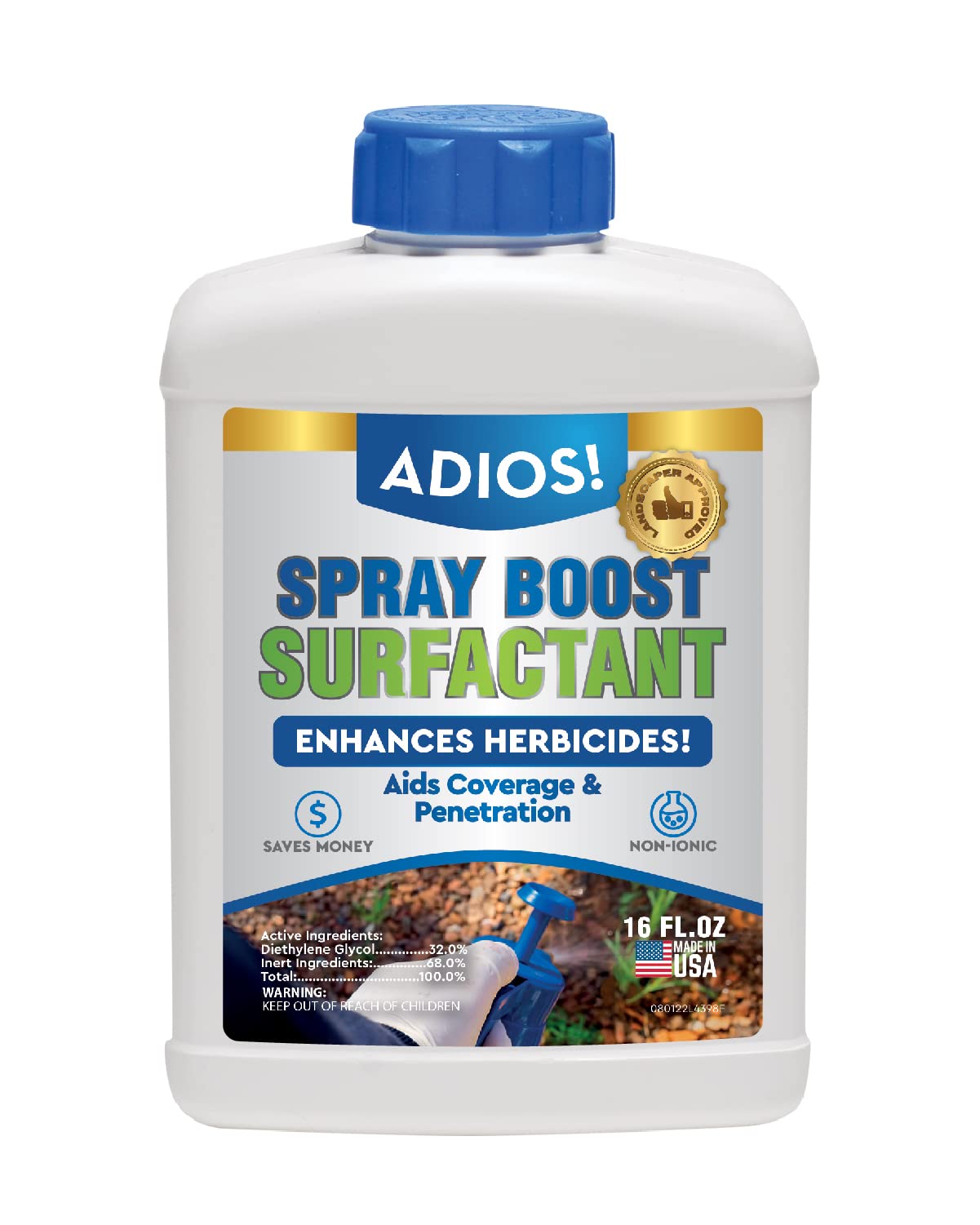 Herbicide and Weed Control Spray Boost Surfactant - 50 Gallons Wetting Agent (16oz)
| Professional Grade Nonionic Surfa
