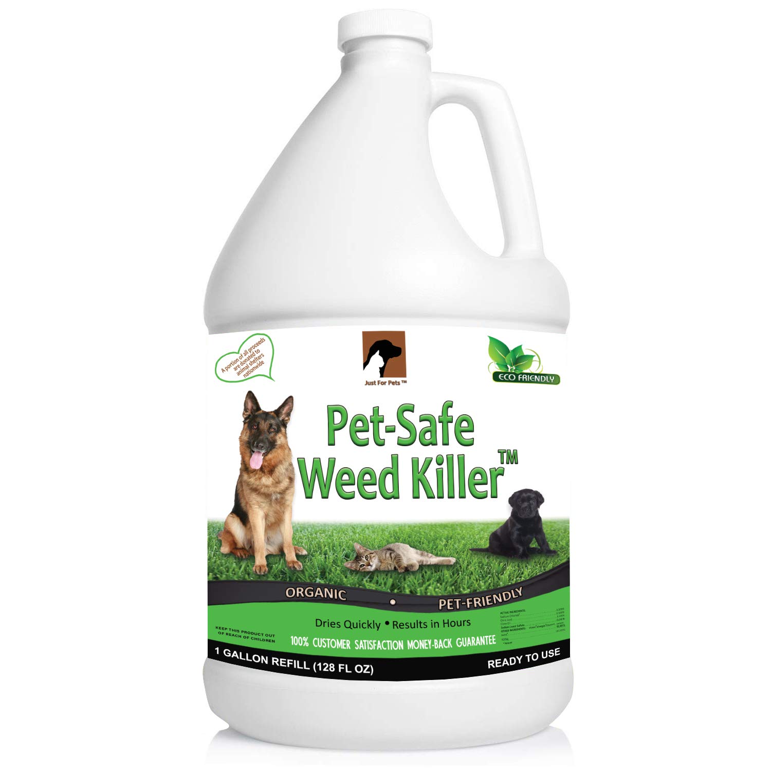 Pet Friendly & Pet Safe Weed Killer Spray (128 oz Gallon Refill) for Yard & Garden Weed Control