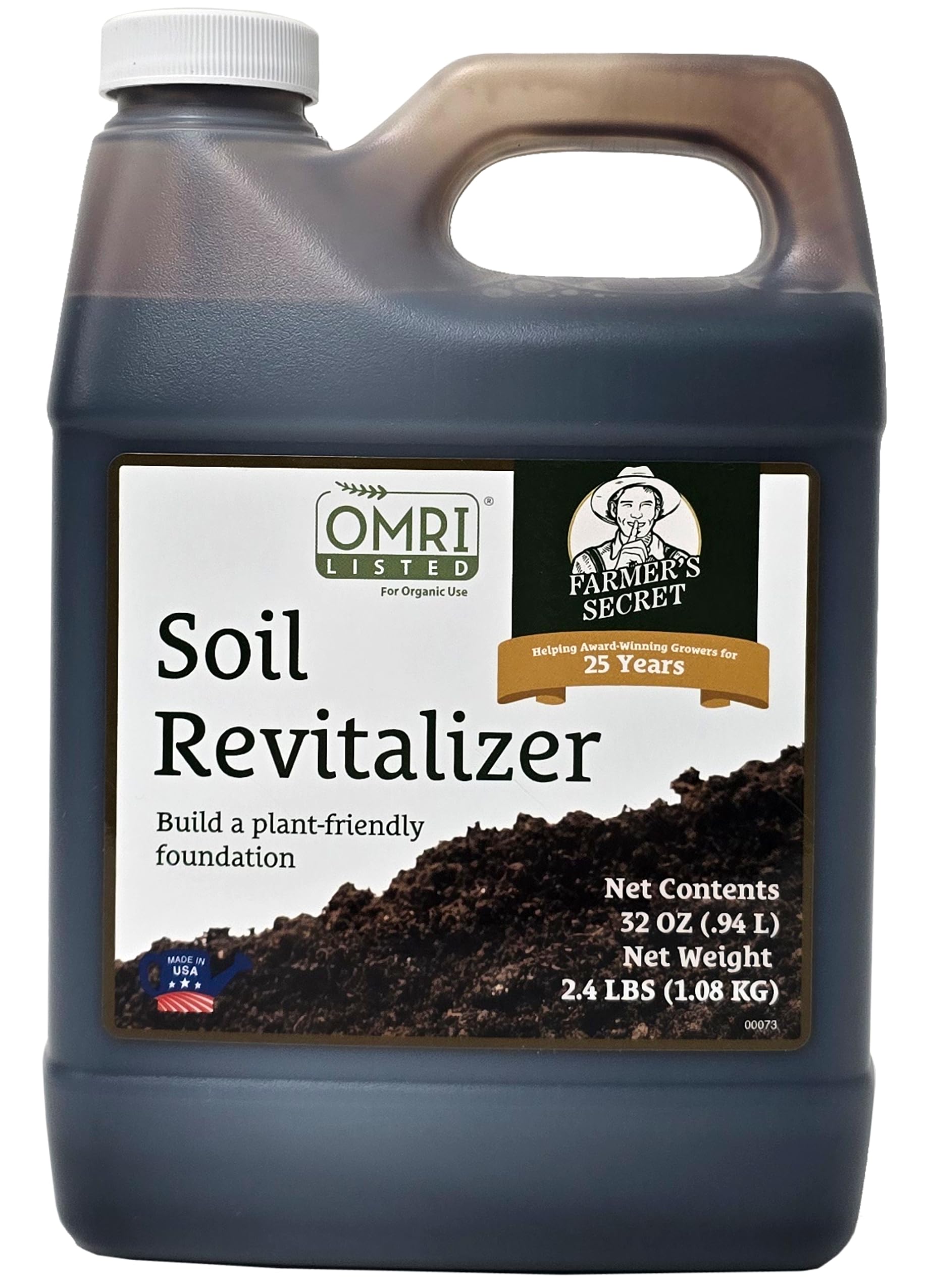 Farmer's Secret Soil Revitalizer (32oz) - Organic (OMRI Listed) Dirt Health Booster